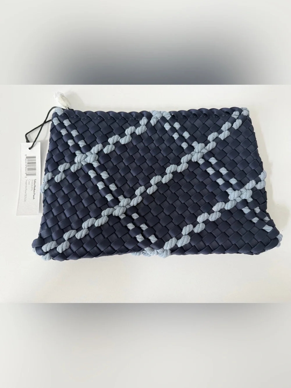 NWT Cartolina x NAGHEDI Salina Rope Pouch in Navy/Light Blue